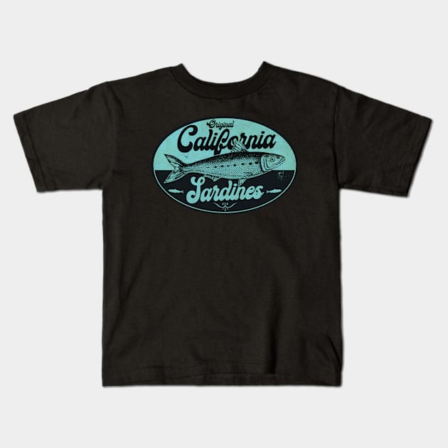 Blue California Sardines Kids T-Shirt by CTShirts